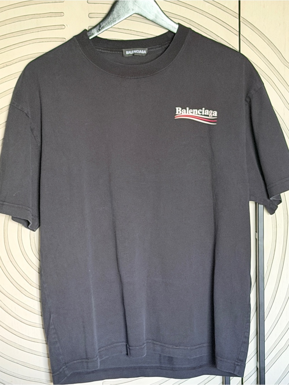 Balenciaga Black Short Sleeve Crew T-Shirt with Small Logo